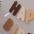 Brown Bear Birthday Letter Pull Flag Party Decoration banner layout 1 set 1 piece. 