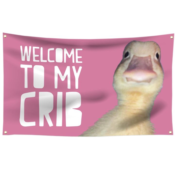 Welcome to My Crib Funny Flag 3X5 Ft for Bedrooms Living Rooms Bars College Dorms Decor,with 4 Brass Grommets