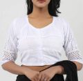 Fashionable Cotton Blouse for Women/ 3 Quarter Sleeve Cotton Blouse for Women.. 
