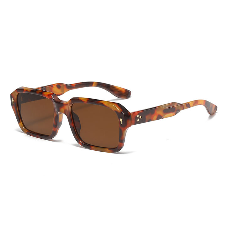 2024%20New%20Square%20Sunglasses%20Personalized%20Sunscreen%20Ink%20High%20Quality%20Men's%20Retro%20Black%20Classic%20Rivet%20Fashion%20Glasses%20-%20Image%206