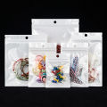 100pcs White Dustproof Sealing Sachet Bag,Phone Case Accessories Jewelry Packing,1 Side Transparent Ziplock Bags.
