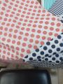polka dot fabric unstitched shirt with striped trouser cotton 2 pc set. 