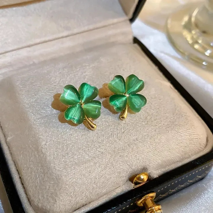 Fashion%20Korean%20Style%20Green%20Heart%20Clover%20Stud%20Earrings%20for%20Women%20Temperament%20Girls%20Jewelry%20for%20Lady%20-%20Image%204
