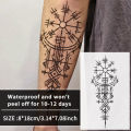 1Pc Viking Runes Geometric Waterproof Temporary Tattoo Stickers, Long-lasting Waterproof for One to Two Weeks, For Arm, Leg..