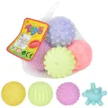 4PCS Set Soft Rubber Multi-Texture Baby Grab Ball Toy Exercise Grasp Ability Hand Grab Ball. 
