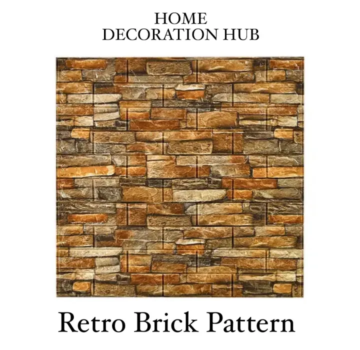 Wooden 3D Wall Sticker Panel Self-Adhesive Foam Stereo Wallpaper Living Room Home House Decor Bedroom Kid TV Decoration Kitchen