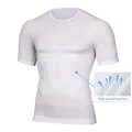 Men Body Shapers Fitness Elastic Abdomen Tight Fitting Short Sleeve Shirt Tank Tops Shape Underwear Slimming Boobs Shaping. 