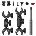Motorcycle Mount kit for Insta360 X5 X4 X3 X2 RS DJI GoPro Double Clamp Handlebar Selfie Stick for Insta 360 Mount Accessories. 