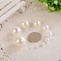 10-1000pcs/lot 3-20mm Straight Holes Acrylic Imitation Pearl Beige Bracelet Round Beads For DIY Craft Jewelry Making Supplies.