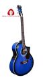 Givsun Pentagon Blue 6-String Cut A Way Right Hand Acoustic Semi-Electric Guitar With Bag And Free 1 Set String,2 Picks. 