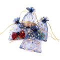 50pcs/lot Star Moon Organza Jewelry Bags Tulle Sheer Sachets Drawstring Bag Wedding Party Favor Pouches Jewelry Organizer.