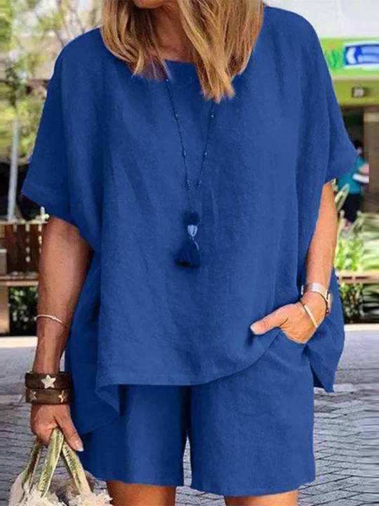ZANZEA%202024%20Summer%20Two%20Piece%20Women%20Tracksuit%20Causal%20Shorts%20Suits%20Short%20Sleeve%20Shirt%20Tops%20Loose%20Matching%20Set%20Oversized%20Outfits%20-%20Image%202