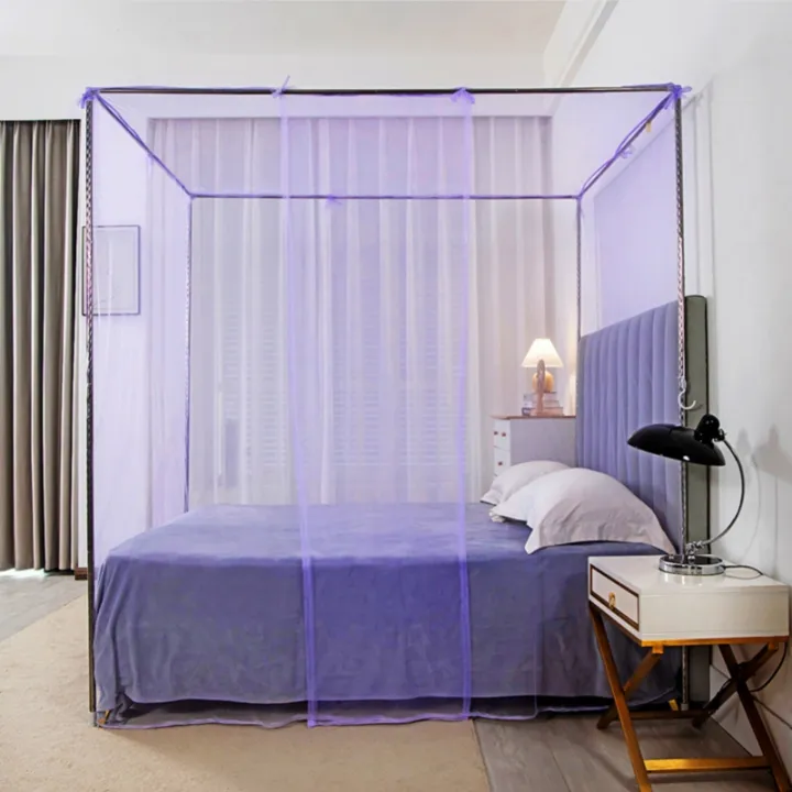 4%20Corners%20Mosquito%20Net%20Princess%20Lace%20Poster%20Bedding%20Canopy%20Netting%20Full%20Sizes%20Netting%20Bedding%20Home%20Textile%20-%20Image%203
