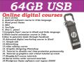 64 GB USB with Online Digital Courses | Softwares | Big Collection of CDR Files | PNG + JPG files | Wallpapers| Sketches for drawing. 