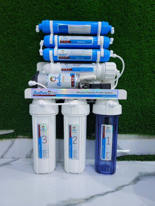 LivePure 7 Stage Reverse Osmosis RO Plant Home Ro Water Filter system - Made in Vietnam