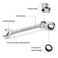 New 1pcs Ratcheting Combination Wrench Set, 8-17mm Metric Flex Head Ratcheting Wrench, Chrome Vanadium Steel Spanner with Bag. 
