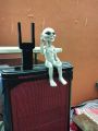 UFO Classic Alien Outer Space Statue Sitting Action Figure Shelf Sitter Realistic Sculpture Figurine Lawn Yard Home Decor Indoor Outdoor Gaming Pc Casing Computer Case Room Decoration. 