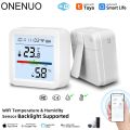 ONENUO Tuya WIFI Temperature Humidity Sensor Hygrometer Thermometer Smart Home Backlight Smart Life Support Alexa Assistant. 