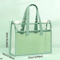 Clear Tote Bag For School Exams Transparent PVC Document Organizer Waterproof Handbag With Reinforced Handles For Stationery. 