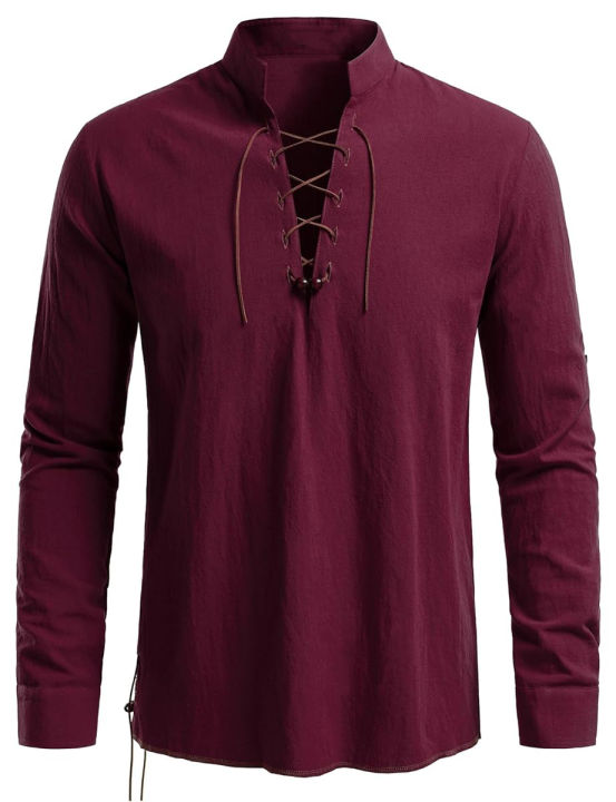 Men's%20retro%20tie%20copper%20hole%20beaded%20shirt,%20medieval%20Viking%20hippie%20style%20long-sleeved%20top,%20Halloween%20costume,%20role-playing%20costume%20-%20Image%203