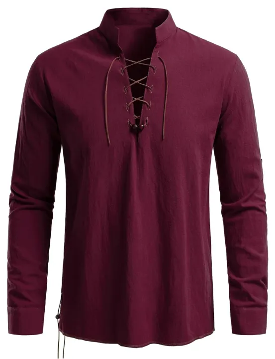 Men's%20retro%20tie%20copper%20hole%20beaded%20shirt,%20medieval%20Viking%20hippie%20style%20long-sleeved%20top,%20Halloween%20costume,%20role-playing%20costume%20-%20Image%203