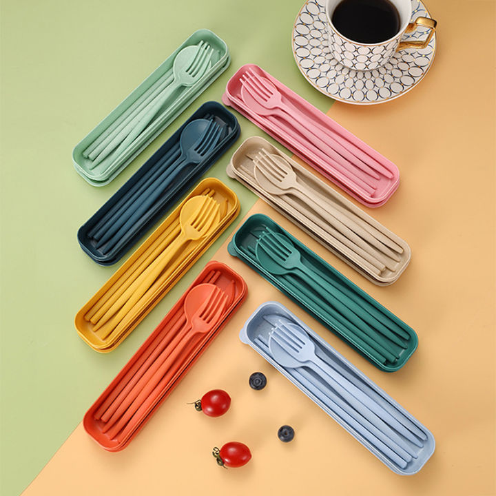 4Pcs/Set%20Portable%20Utensils%20With%20Box%20Healthy%20Eco-Friendly%20Wheat%20Straw%20Cutlery%20Reusable%20Chopstick%20Fork%20Knife%20Spoon%20Tableware%20Set%20-%20Image%203