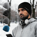 WRELS Winter Beanie Hat Windproof Warm Knitted Sweat-Wicking Cycling Skull Hat Thermal Cold-proof Soft Outdoor Sport Running Cap. 