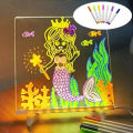 LED Note Board With Night Light Colorful 7 Pens DIY Acrylic Message Board Children‘s Drawing Board For Kids Birthday . 
