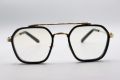 New Design Double Bridge Gold & Black New Fashion Double Beam Slim Retro PC Frame Optical Glasses frame 2023 latest design. 
