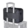 Large capacity travel makeup case, portable artist organizer with adjustable dividers and shoulder strap for toiletries jewelry.