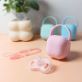 3Pcs Baby Apple Pacifier Set Silicone Soother with Spring pacifier chain and PP storage Box 100% BPA Free Portable Pacifier Set.