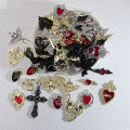  10pcs Halloween Random Style Charms Gothic Cross Heart Skull Charms Pendant DIY Handmade Earrings Jewelry Accessories. 