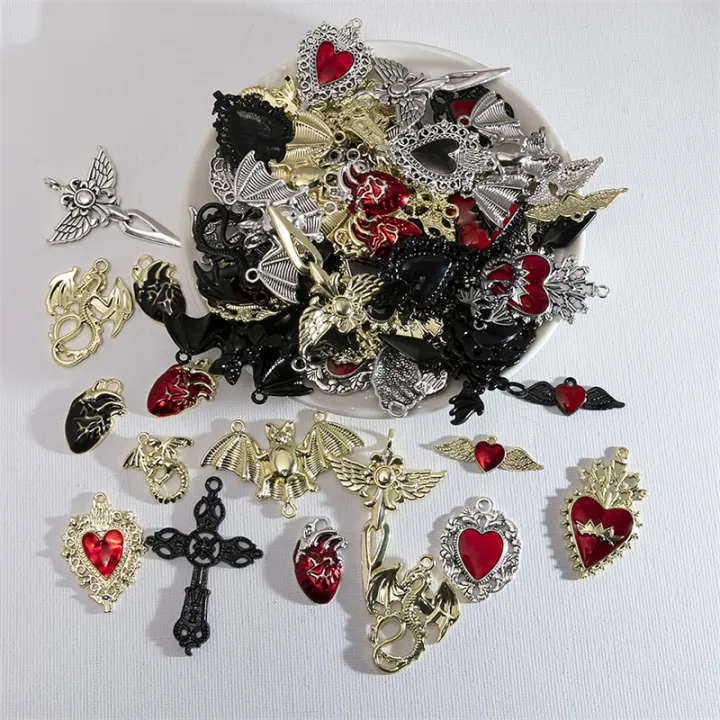 %EF%BB%BF%2010pcs%20Halloween%20Random%20Style%20Charms%20Gothic%20Cross%20Heart%20Skull%20Charms%20Pendant%20DIY%20Handmade%20Earrings%20Jewelry%20Accessories%20-%20Image%204