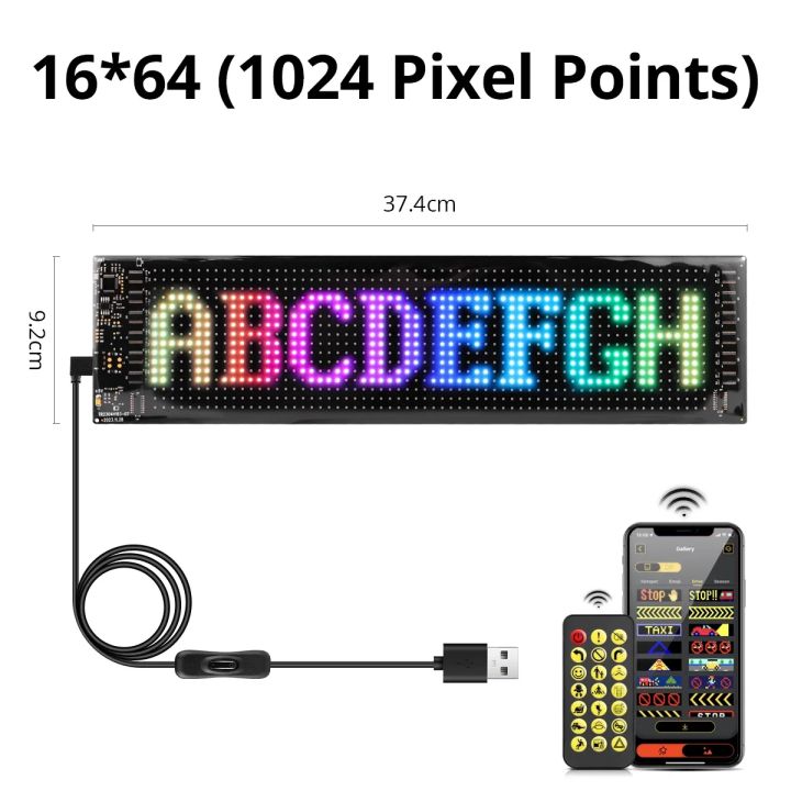 Scrolling Advertising LED Sign Panel Bluetooth App Control Logo Light ...