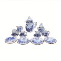 15pcs Set Mini Tea Pot Dish Cups Accessories Mini Ceramic Tableware Micro Fish Tank Landscape Landscaping Ornament.