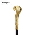 Golden Luxury Snake Handle Fashion Walking Stick for Party Decorative Walking Cane Elegant Crosier Knob Walking Stick 93cm. 