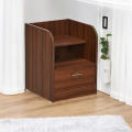 Max Bed Side Table Engineered Wood MDF Laminated Board Nightstand Table Classic With 1 locker Drawer 18/16''.