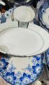 Ceramic 7 inch  Plates,  Set of 3, for Pasta, Salads, Grains, Noodles and Soups. 