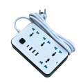 Smart Universal Extension Board 4 Power Socket + 3 USB Plug + 1 Type C Plug For Mobile Charging Ports With 3 Meter Heavy Duty Copper Wire Multicolor. 