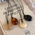 Minimalist Retro Gradient Pendant Necklace Korean Style Long Sweater Chain Necklace Female Autumn and Winter Accessory.