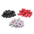 50Pcs Dices 8mm Plastic White/Black/Red Gaming Dice Standard Six Sided Decider Birthday Parties Board Game. 