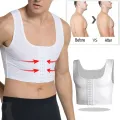 Men Chest Binder Gynecomastia Compression Vest for Post Surgery Breathable Buckle Underwear Tank Top Breast Reduction Shapewear. 