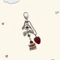 Cute Strawberry Cake Keychain For Women Creative Bow Heart Mobile Phone Lanyard Key Ring Bag Decoration Pendant Jewelry . 