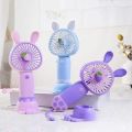 Portable Mini Electric Fan Rabbit Fox Ear USB Charging Fan Desktop Mobile Phone Holder Fan (Random Color ). 