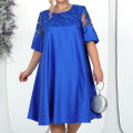 Plus Size Club Party Dress Women Summer Embroidery Elegant Luxury Mother Wedding Dress Loose Oversized Women Clothing. 