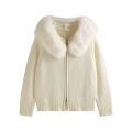 New 2026 Winter Sweater Coat Women Hooded Cardigan Fur Collar Hooded Knit Thicken Warm Women's Coats Chic Casual Outwear Coats. 