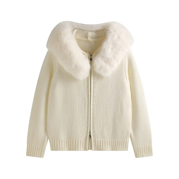 New%202026%20Winter%20Sweater%20Coat%20Women%20Hooded%20Cardigan%20Fur%20Collar%20Hooded%20Knit%20Thicken%20Warm%20Women's%20Coats%20Chic%20Casual%20Outwear%20Coats%20-%20Image%202