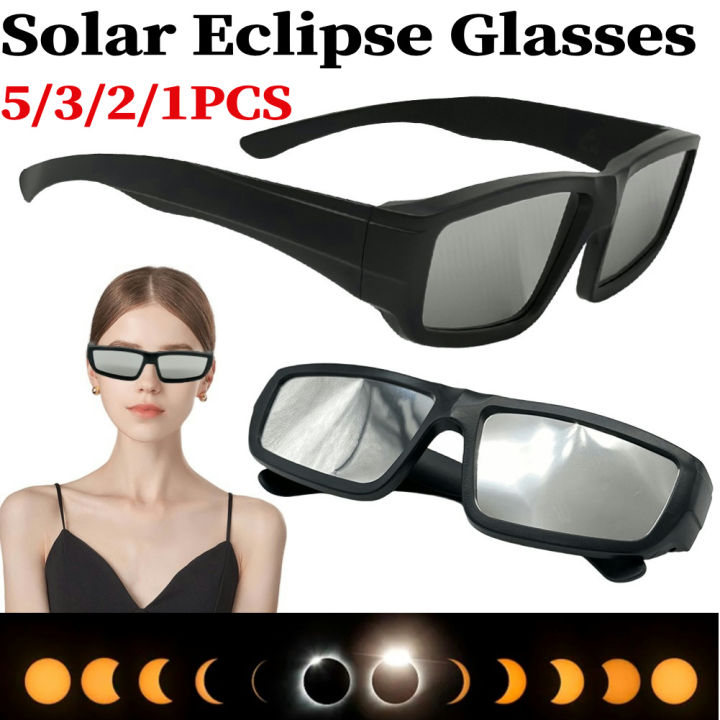5-2PCS Solar Eclipse View Safe Eye Protection Pack Solar Eclipse Glasses ISO Certified Safe Shades for Cycling Equipment