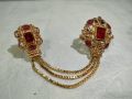 bridal first day jewellery heavy set in golden and red colour unique and stylish design. 