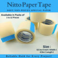Paper Adhesive Tape Roll Soft and Breathable Multipurpose Tape 0.5 Inch 1 Inch 2 Inch 3 Inch 4 Inch 1 to 12 Pcs 4.5m Length Ideal for Sensitive Surfaces Eyelash Extensions Crafts Art DIY Projects Packing Decoration Medical Use and Beauty Applications. 